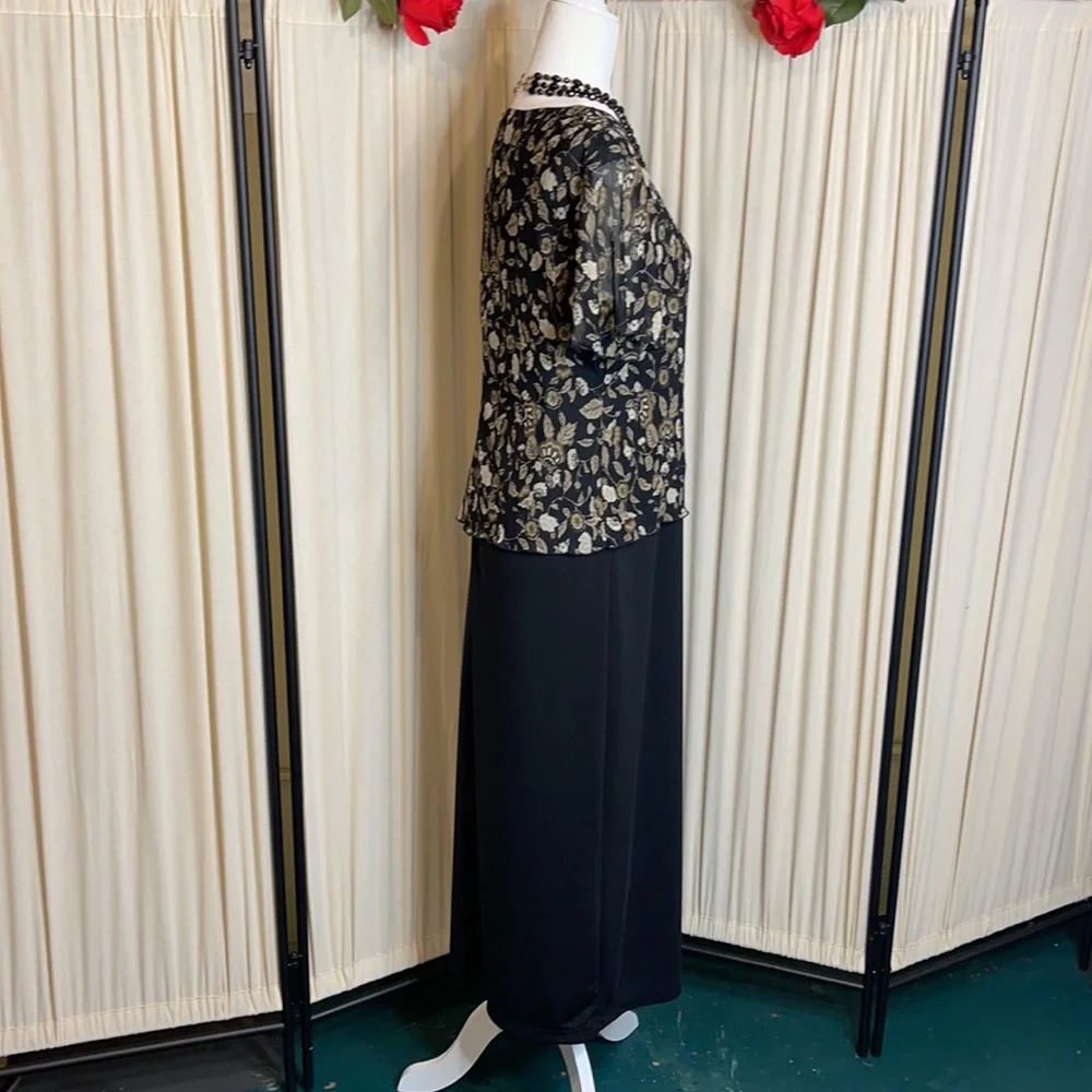 VINTAGE- HELENE BLAKE FLORAL MAXI DRESS SIZE 14 - Picture 8 of 12